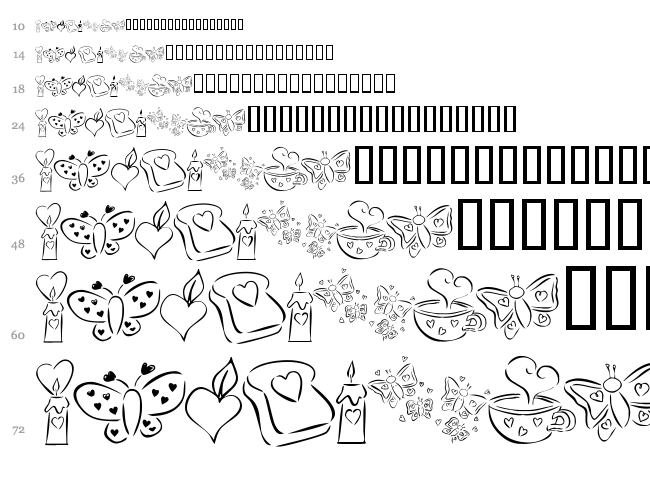 KR Cuori Divertenti 3 font waterfall